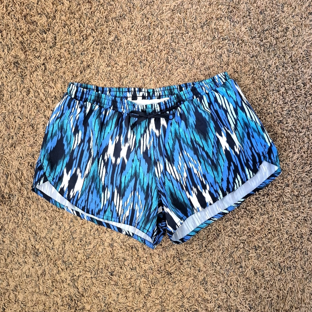 Old Navy Active Vibrant Blue Patterned Women's Athletic Shorts Size Medium